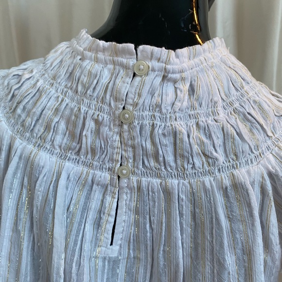 Loft white top with shimmer smock shell. Great shoulder accent ! - Picture 6 of 13